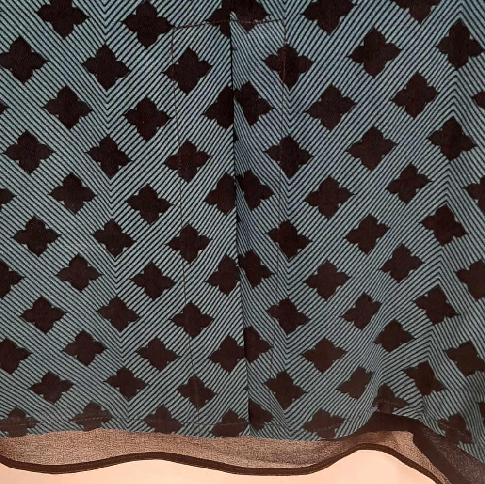 CAbi Pacific blue Foulard split black  top Medium - Picture 8 of 11